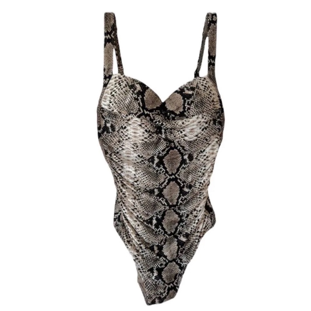 Bond-eye Australia | snakeskin one piece ruched detail swimsuit
